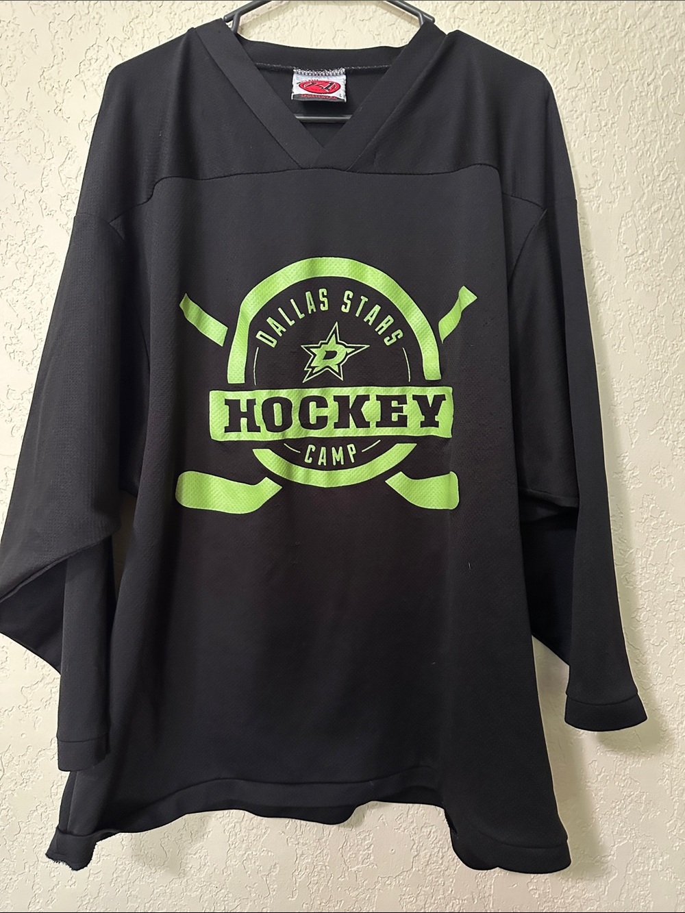 Dallas Stars Hockey Camp Black Jersey with Neon Green Logo L